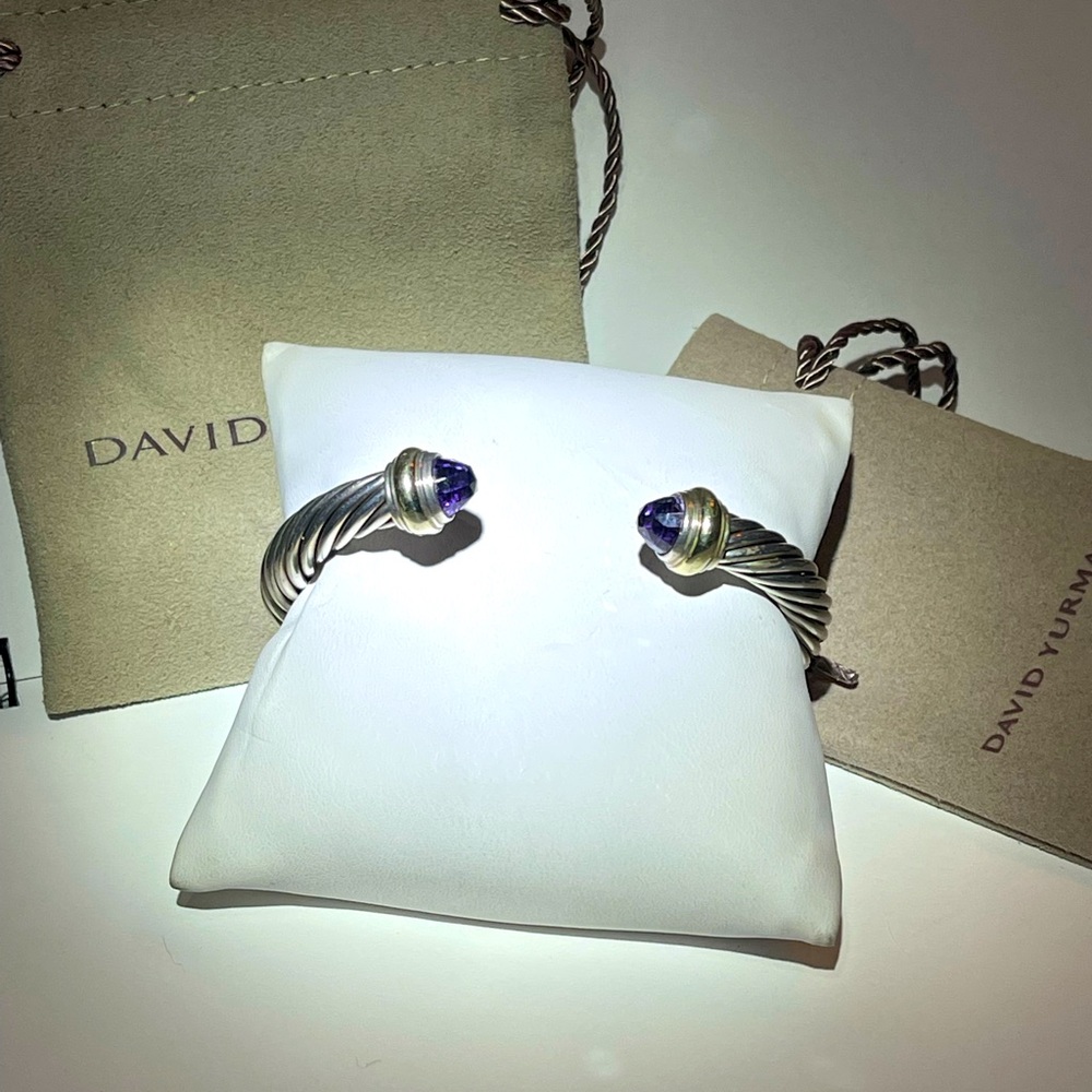 David Yurman 3mm Cable Classic Bracelet (Amethyst )